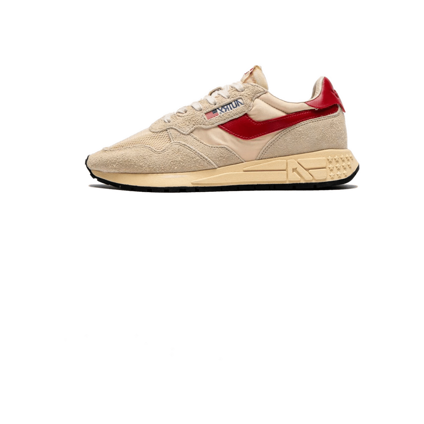 Autry Reelwind Low "Suede/Net Ecru/Red" | WWLMUT34
