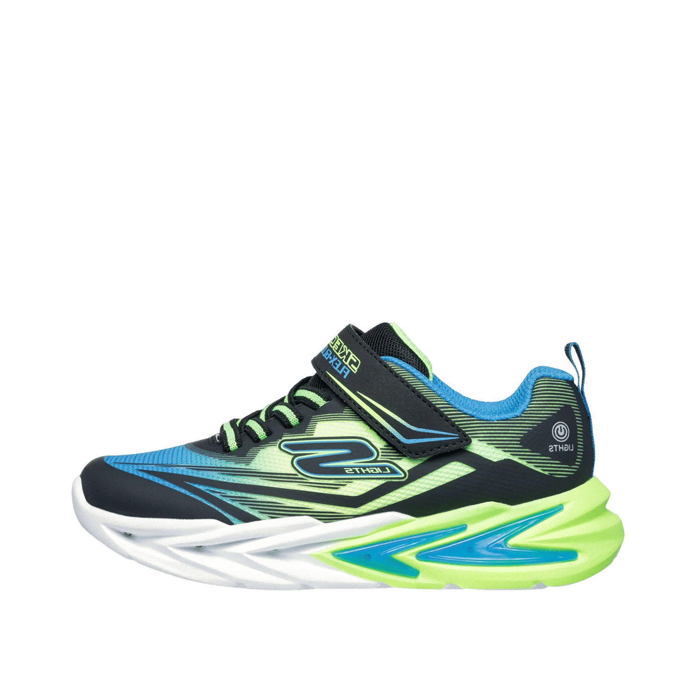 Skechers S Lights Flex-Glow Ultra "Black/Blue/Lime" | 400139LBBLM