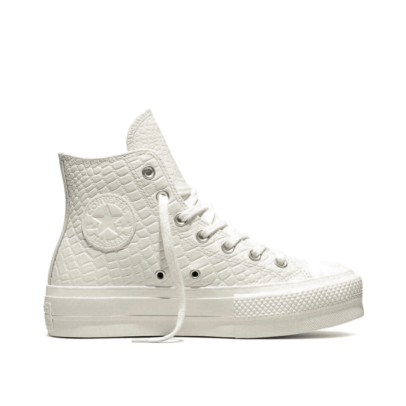Converse All Star Lift Platform Crocodile Wmns "Egret/Egret/Vintage White" | A19746C