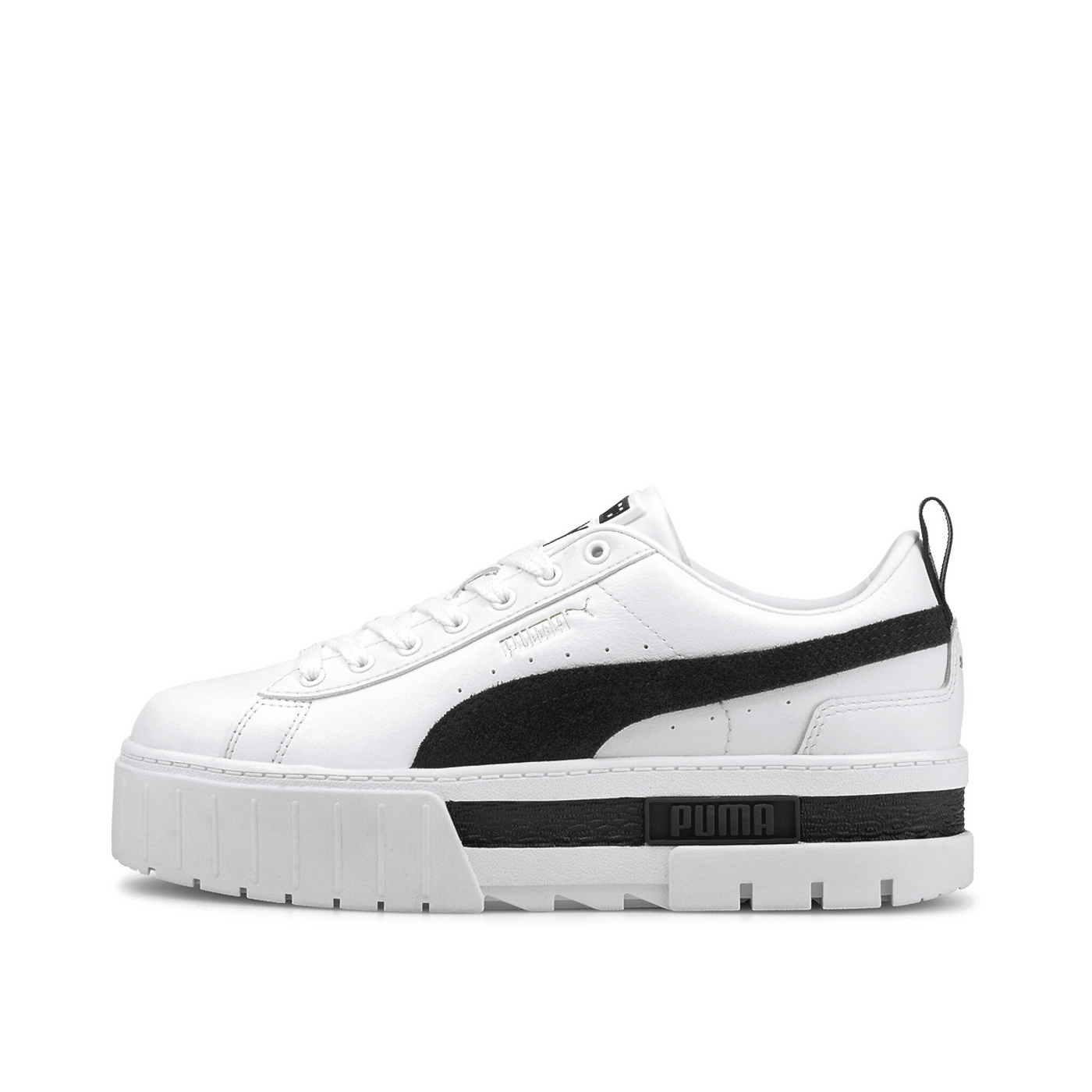 Puma Mayze Leather Wmns "Puma White-Puma Black" | 381983-01