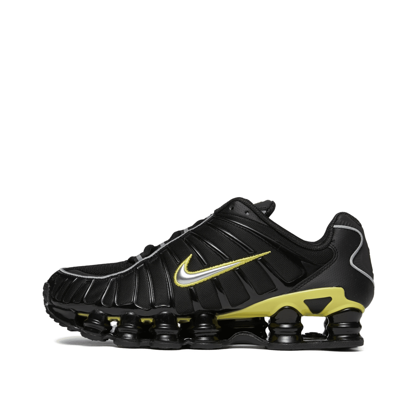 Nike Shox TL Black Dynamic Yellow Metallic Silver