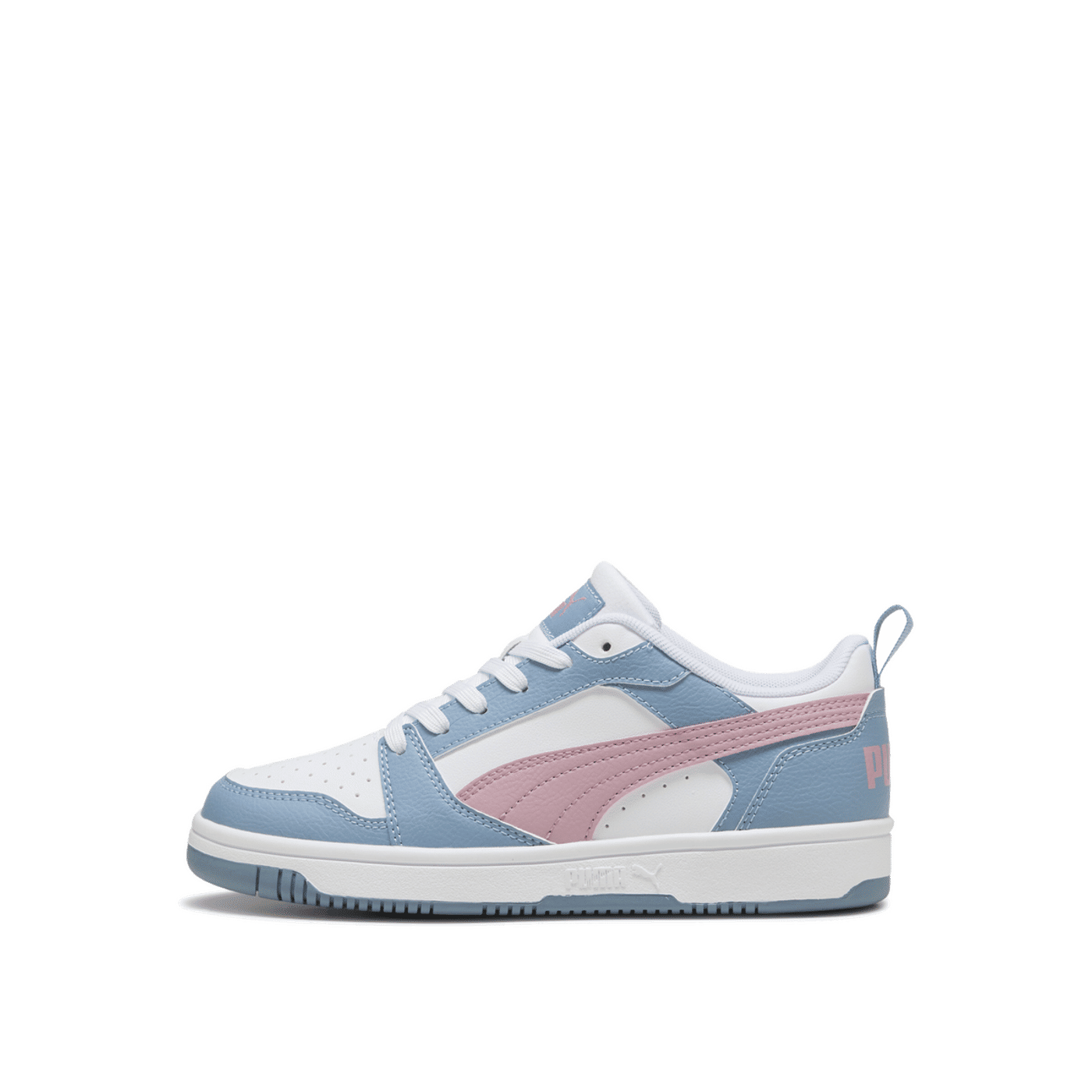 PUMA Rebound V6 Low "White/Poised Pink/Cool Blue" | 393833-30