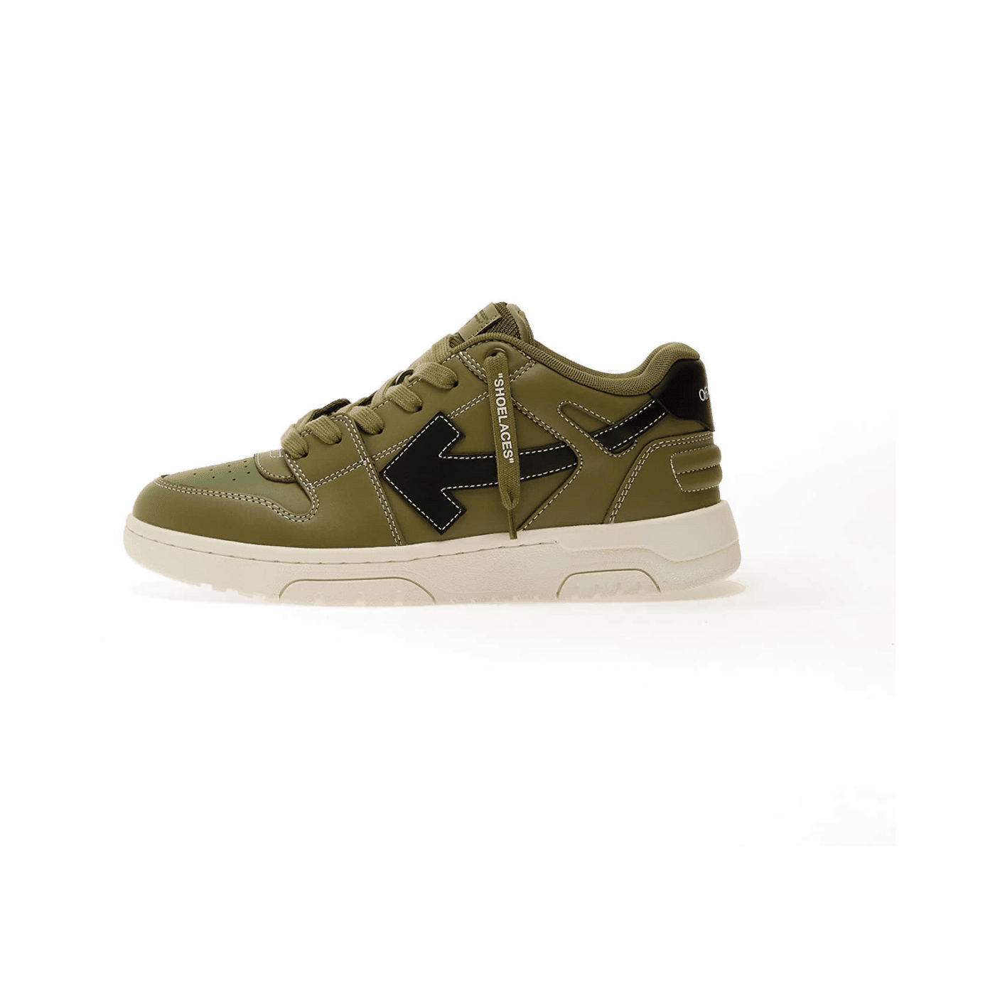 Off-White Out Of Office "Olive Green - Black" | OBIA011F24LEA0015410
