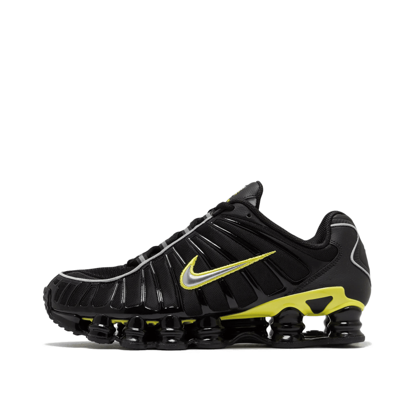 Nike Shox TL Black Dynamic Yellow Metallic Silver