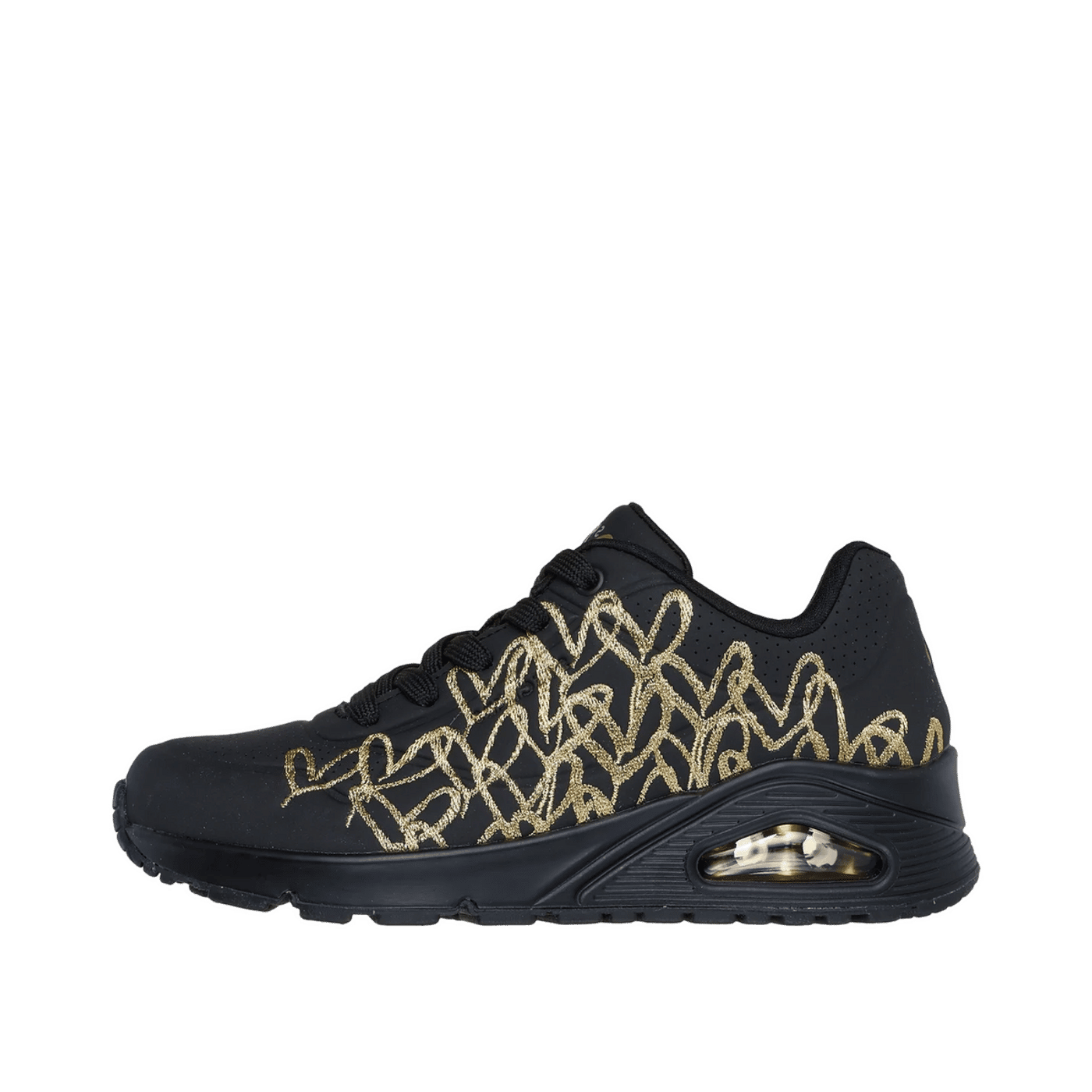Skechers JGoldcrown UNO - Golden Heart "Black/Gold" | 177975BKGD
