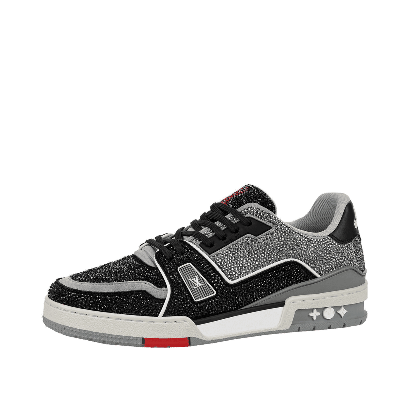 Louis Vuitton LV Trainer Black Grey Crystal 1AA6PV