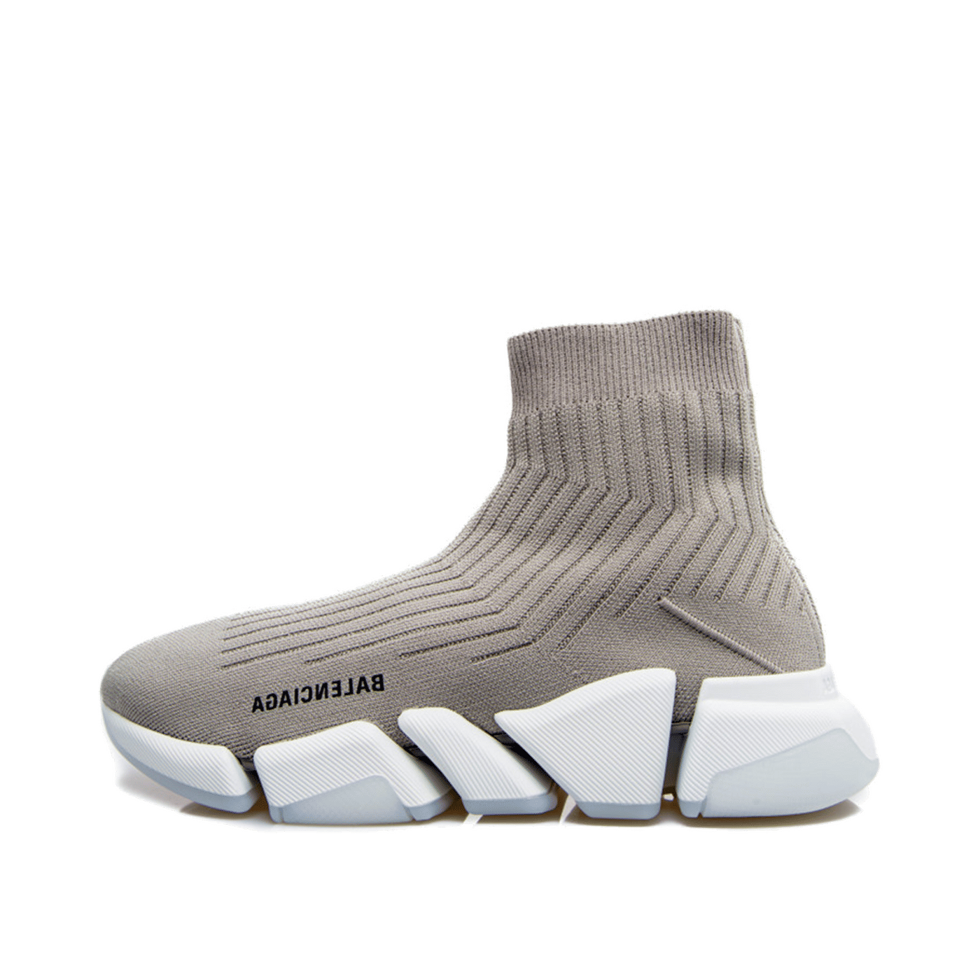 Balenciaga Speed Trainer Rib-Knit Light Gray 654020W2D811391