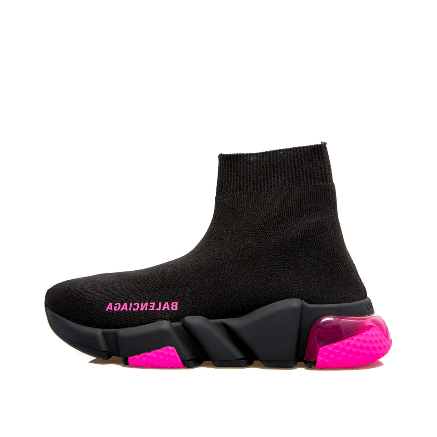 Balenciaga Speed Trainer Clear Sole Black Fluo Pink (W) 607543W2DBW1051