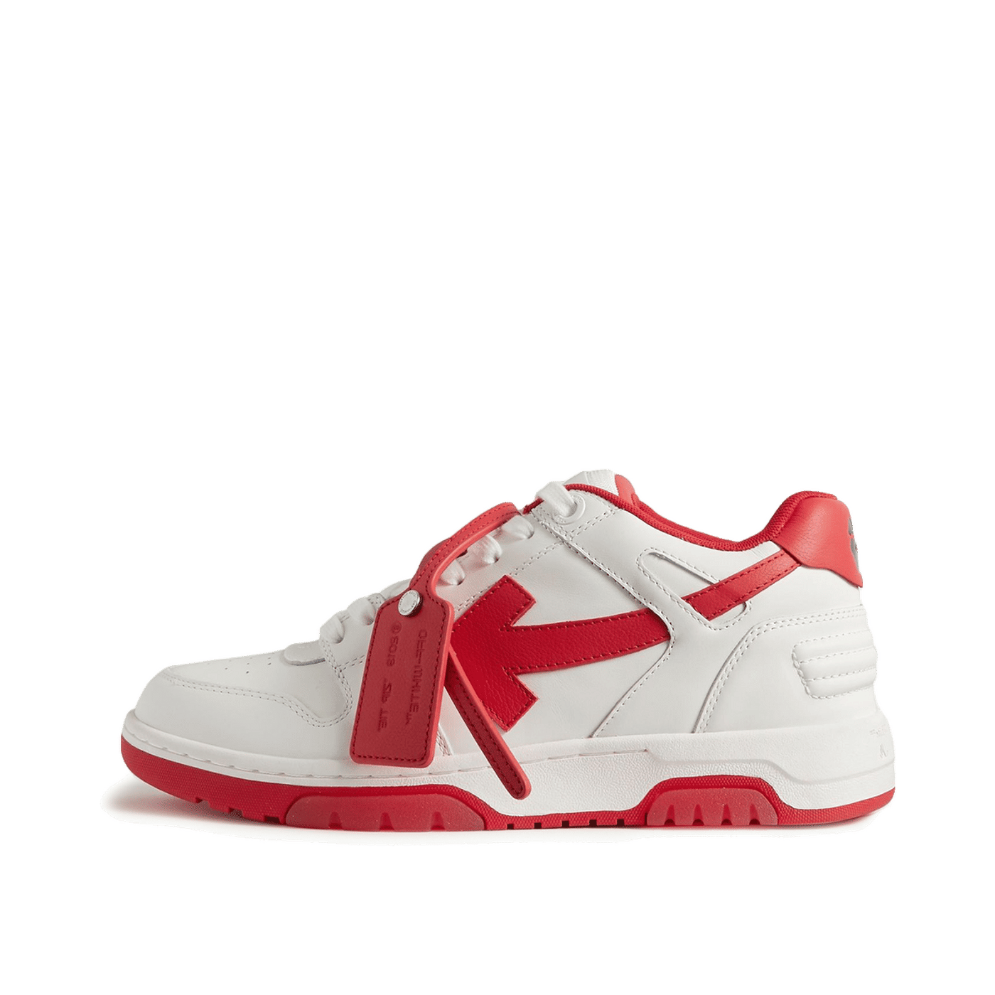 OFF-WHITE Out Of Office 'OOO' Low Tops White Red SS22 OMIA189S22LEA0010125