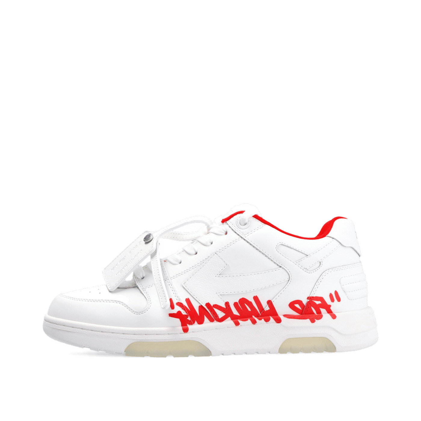 OFF-WHITE Out Of Office 'OOO' Low Tops For Walking White White Red SS22 OMIA189S22LEA0030125