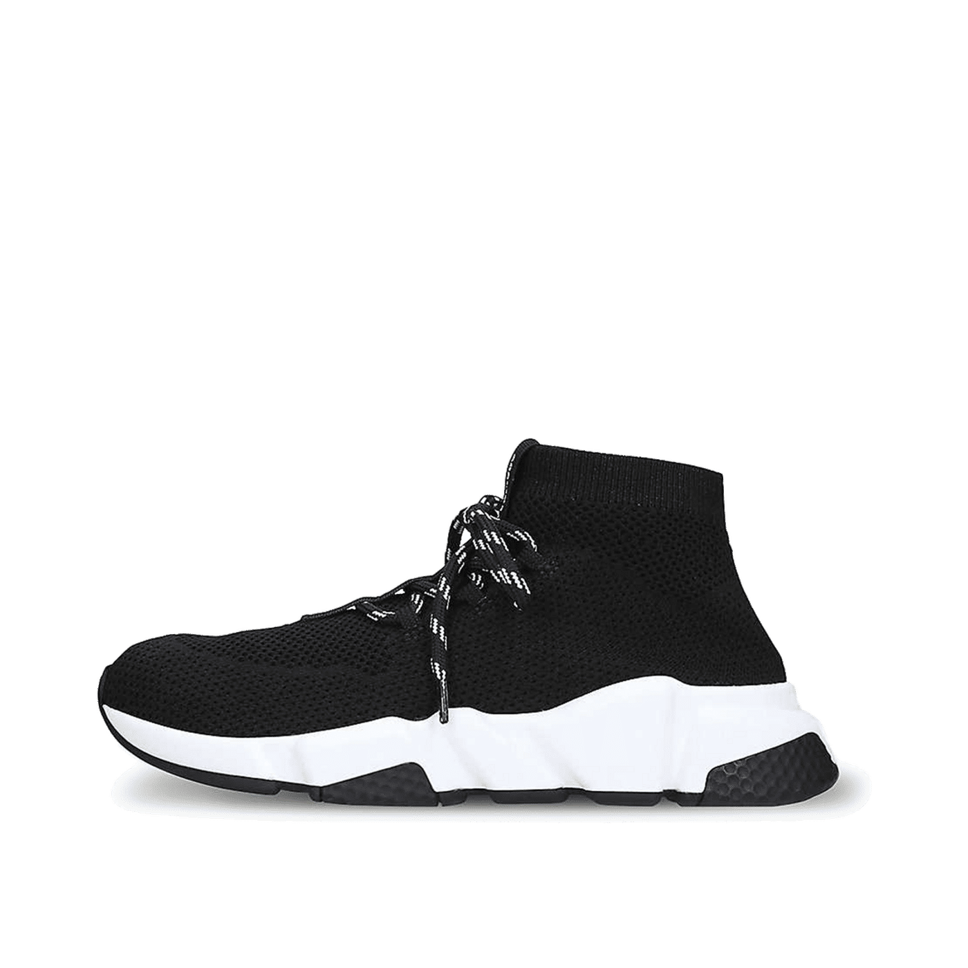 Balenciaga Speed Trainer Lace Up Black White Black 517319W07U01000