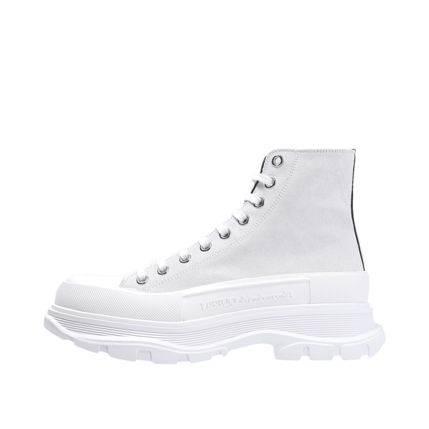 Alexander McQueen Tread Slick Boot White Black White 627206 WHBGU 9089