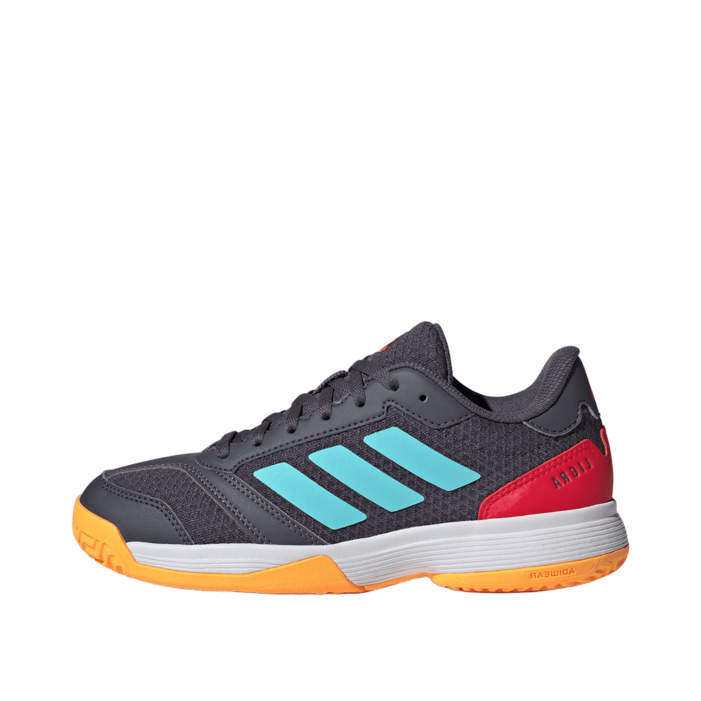 Adidas Ligra 8 K "Aurora Onix / Flash Aqua / Semi Lucid Red" | JR7120