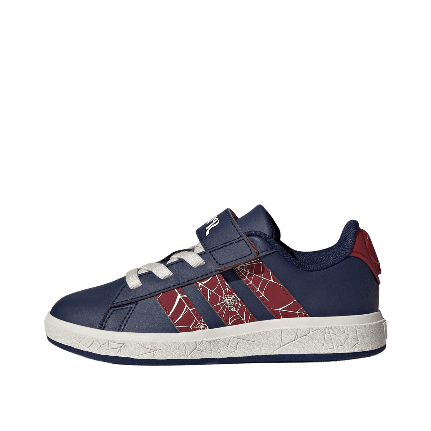 Adidas Grand Court Spider-Man "Dark Blue / Active Maroon / Off White" | JS2343