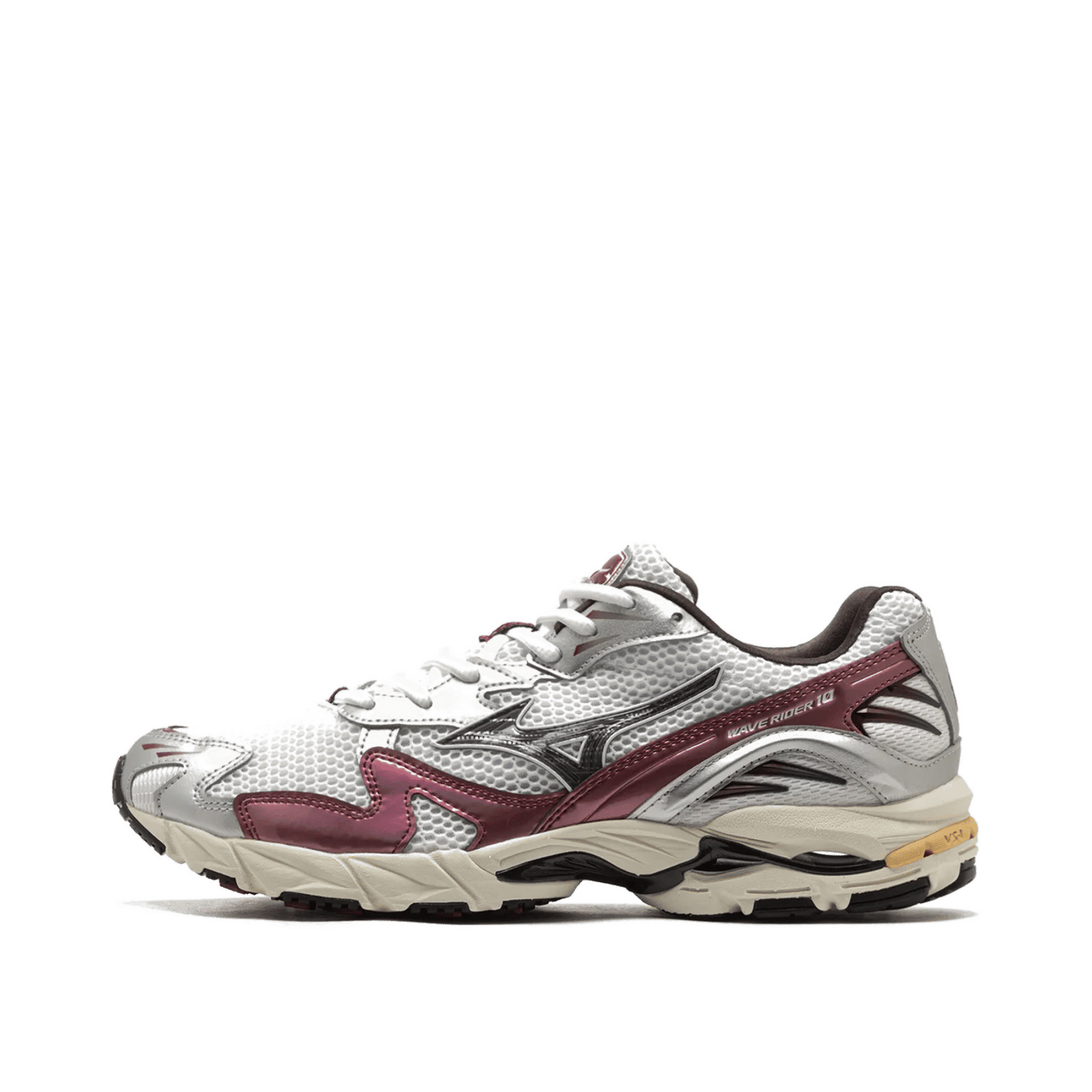 Mizuno Wave Rider 10 "White / Black Sand / Syrah" | D1GA243114