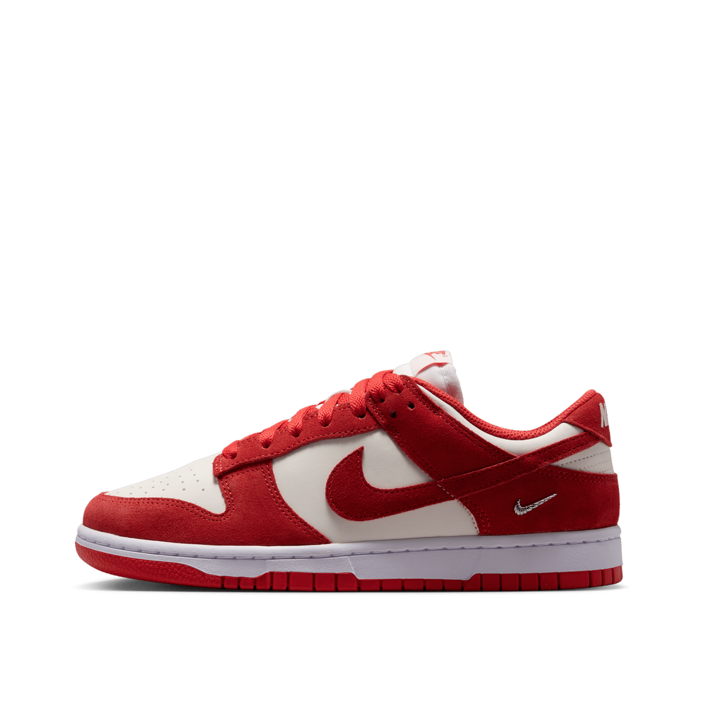 Nike Dunk Low "Sail/Lt Crimson-White-Metallic Silver" | IO4244-103