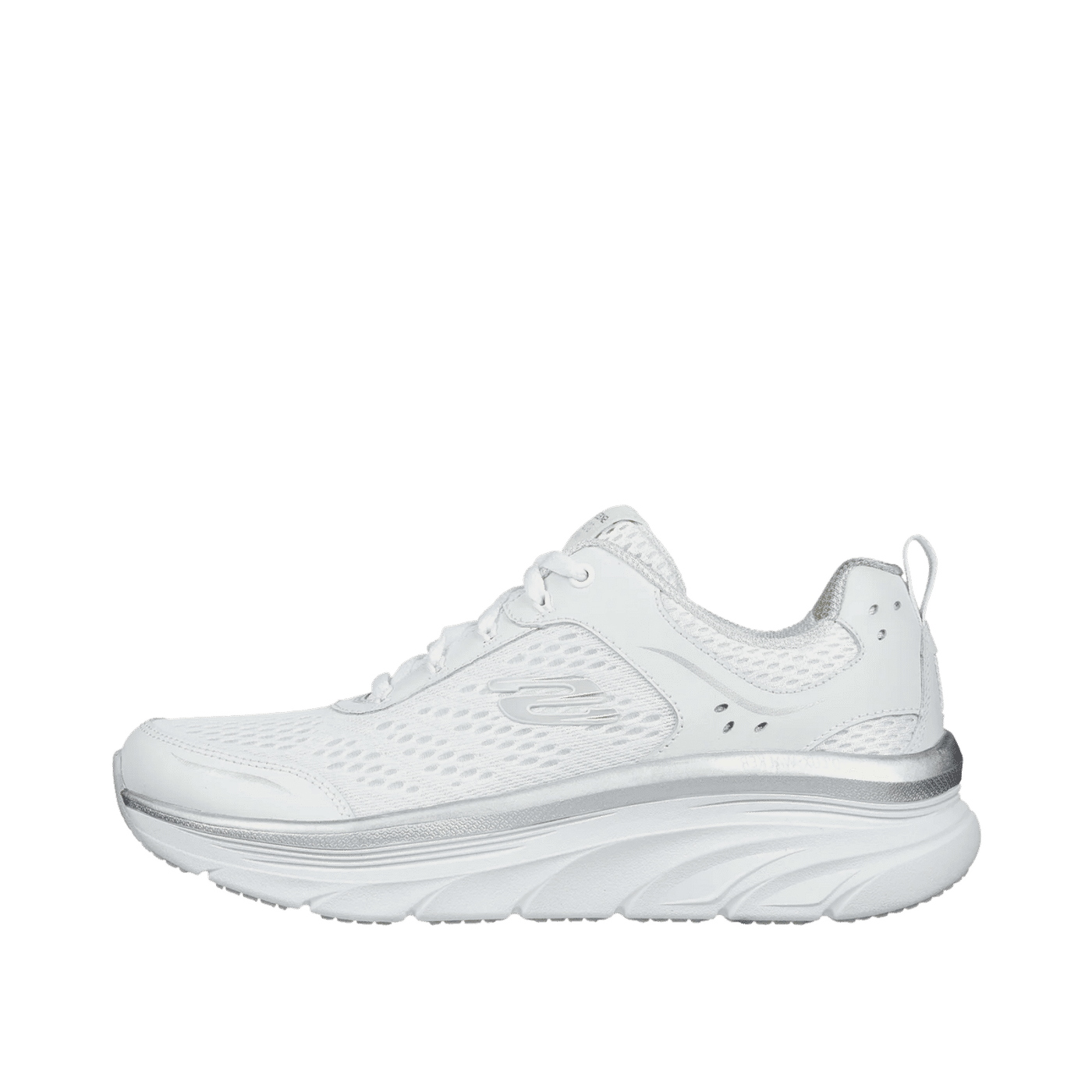 Skechers Relaxed Fit D'Lux Walker - Infinite Motion "White/Silver" | 149023WSL