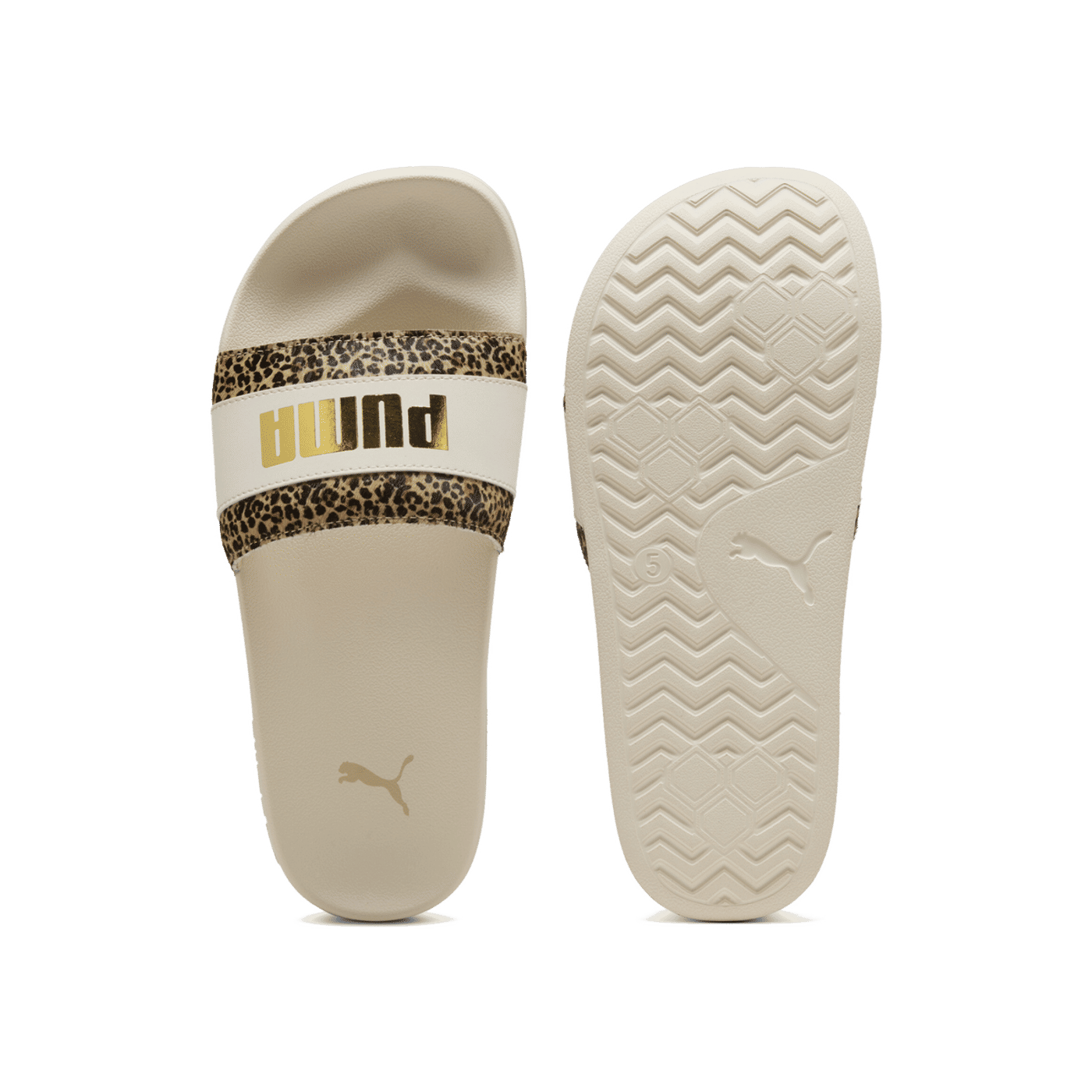 PUMA Leadcat 2.0 Animal Flair Slides "Alpine Snow, Gold" | 402880-01