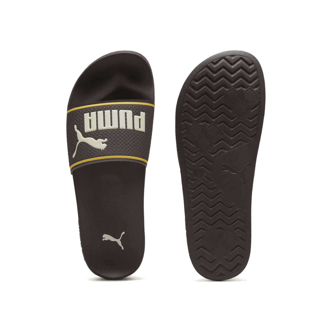 PUMA Leadcat 2.0 Slide "Chocolate Brown/Alpine Snow/Yellow Sizzle" | 384139-45
