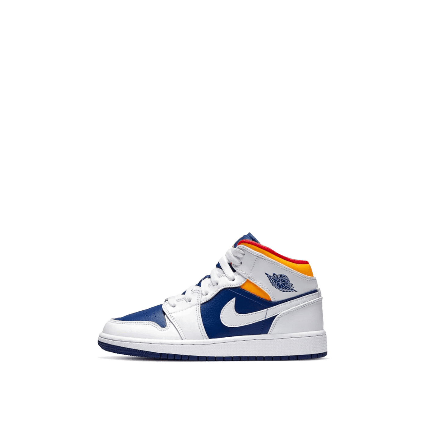 Air Jordan 1 Mid (GS) "White/Laser Orange/Deep Royal Blue" | 554725-131