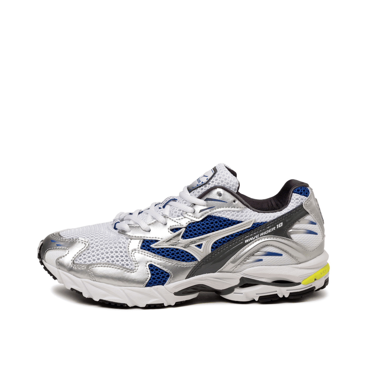 Mizuno Wave Rider 10 "White/Silver/Surf The Web" | D1GA210406