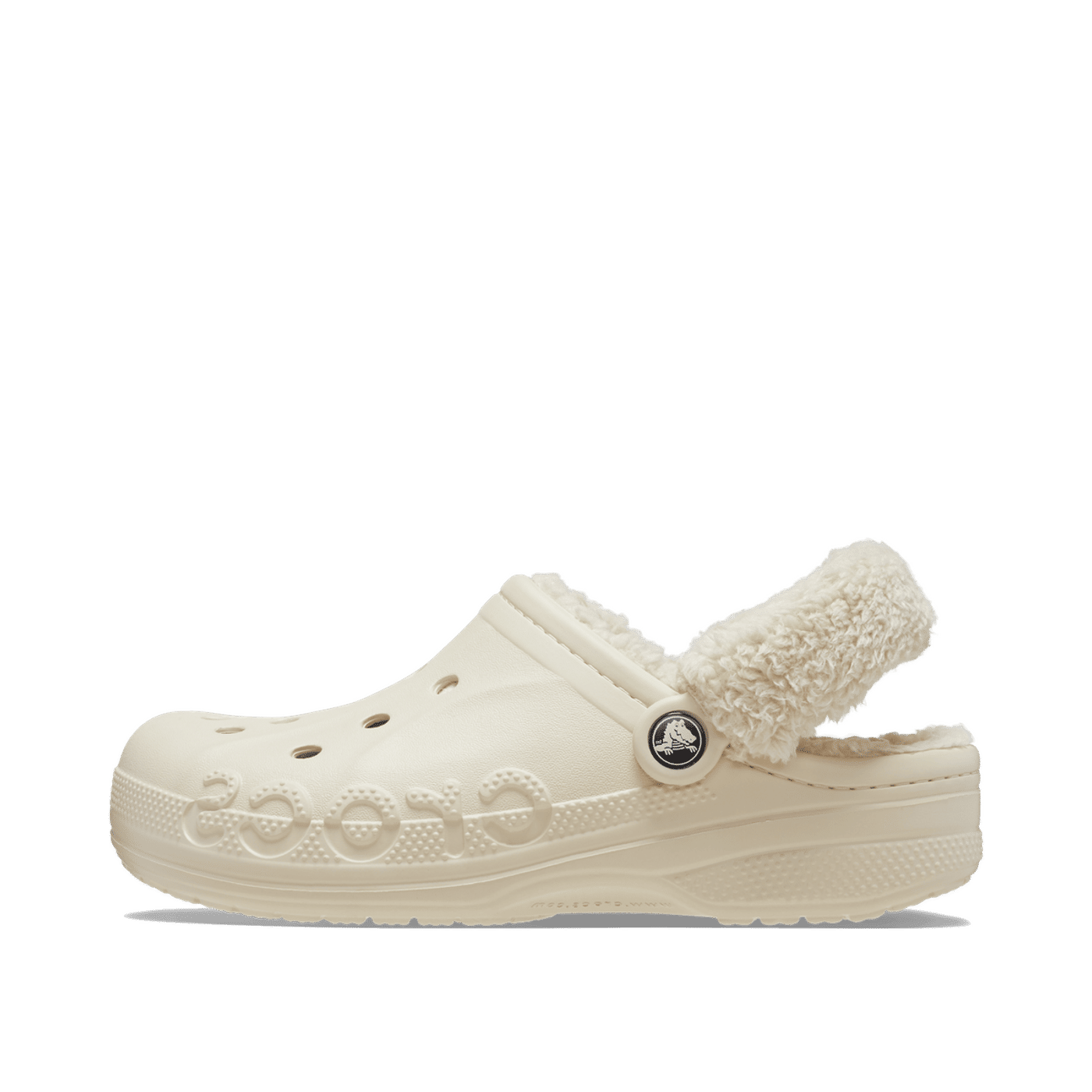 Crocs Baya Lined Fuzz-Strap Clog "Winter White" | 20663311S