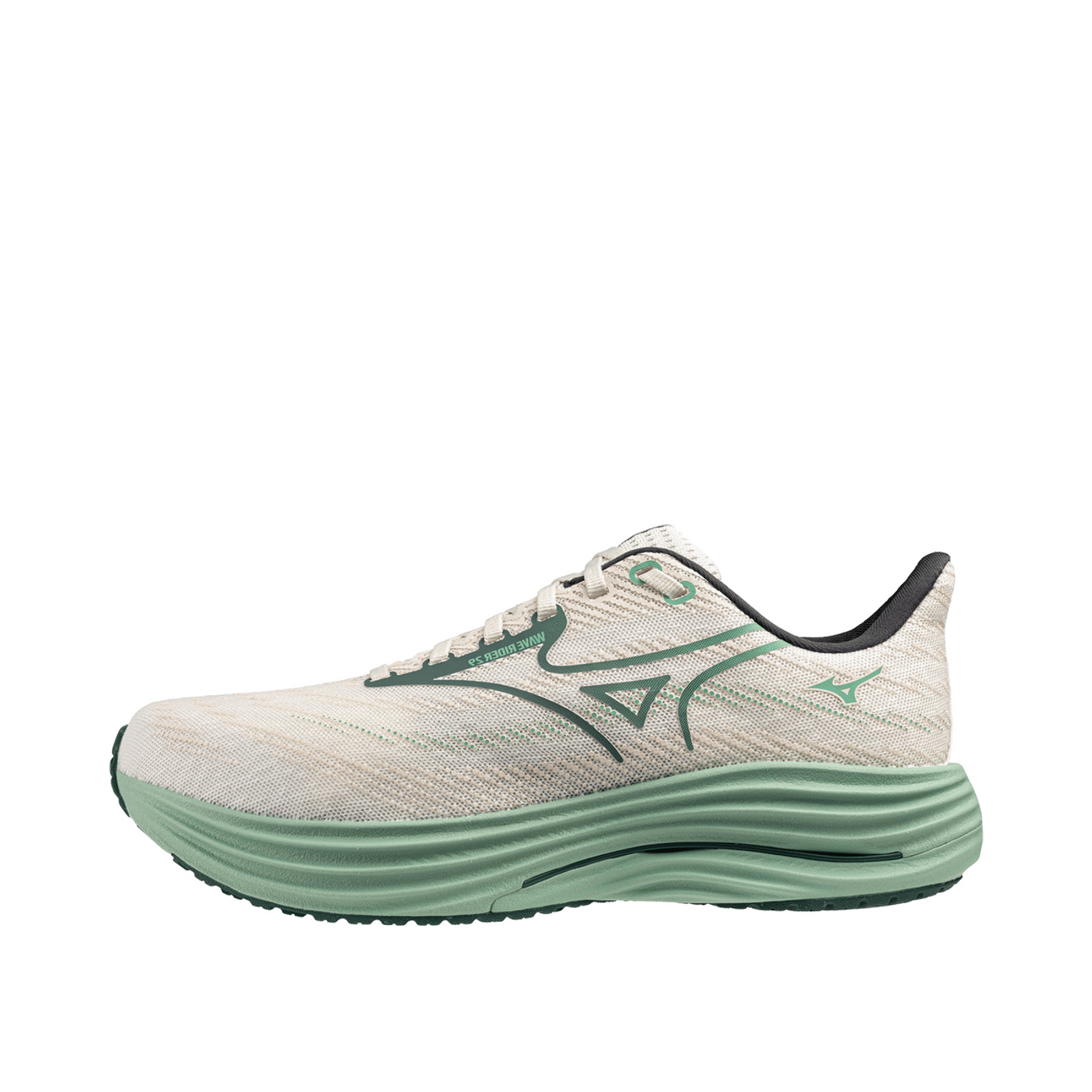 Mizuno Wave Rider 29 "White/Bistro Green/Creme de Me" | J1GC250309