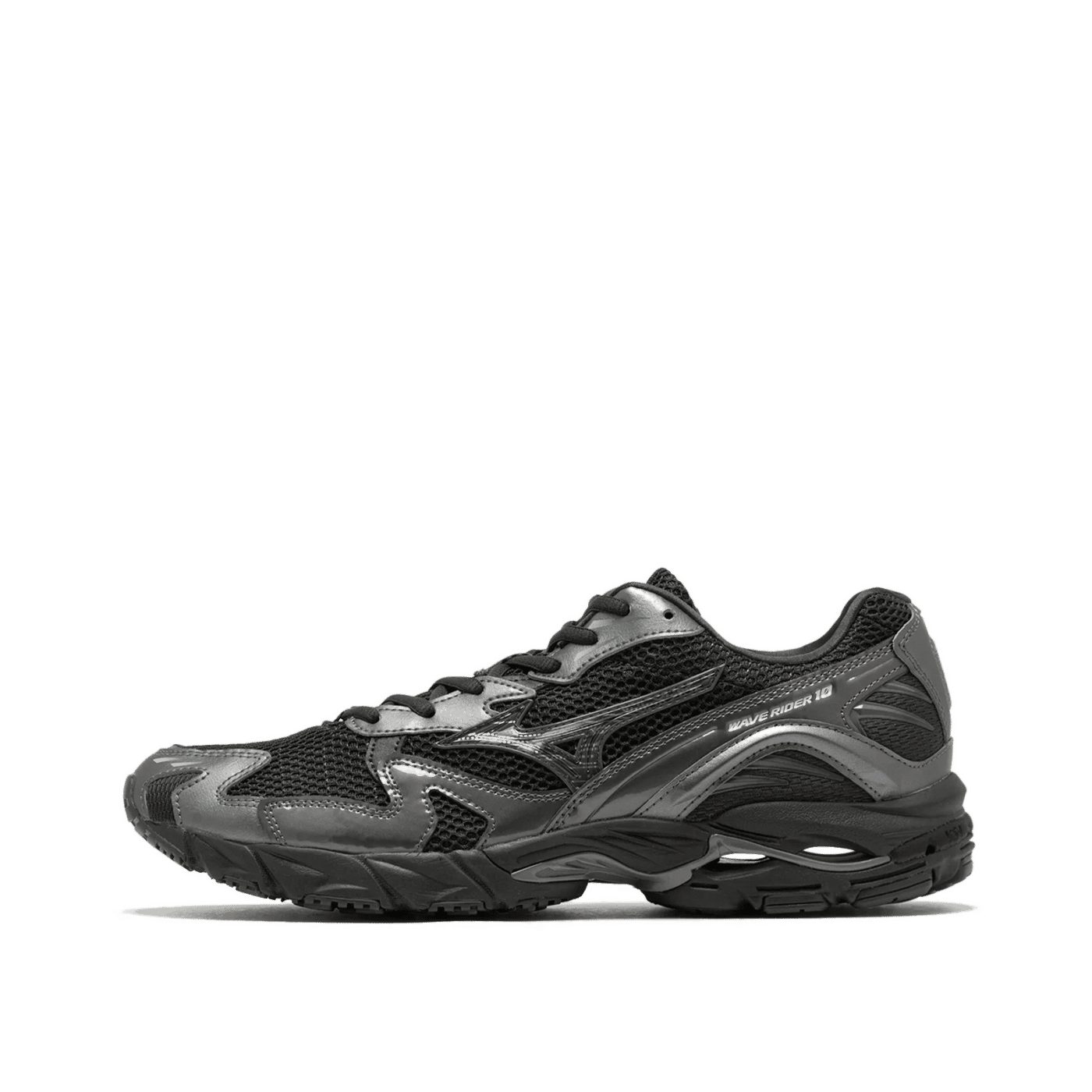 Mizuno Wave Rider 10 "Black Sand/Black Sand/Metallic Gray" | D1GA243108