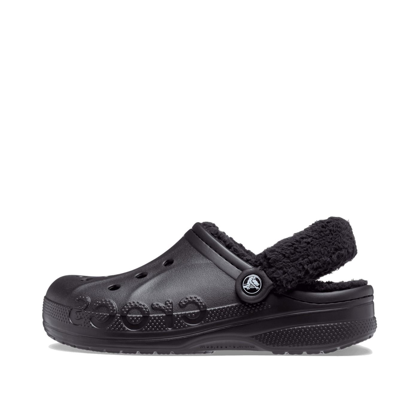 Crocs Baya Lined Fuzz-Strap Clog "Black/Black" | 206633060