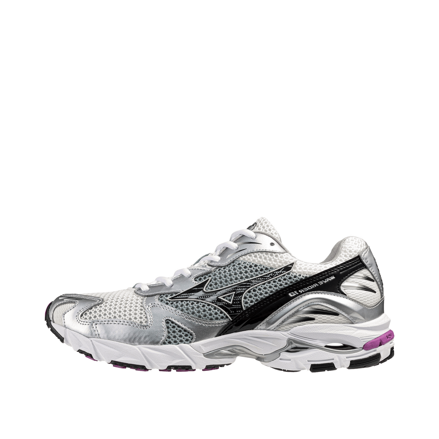 Mizuno Wave Rider 10 "Snow White / Black / Slate" | D1GA210418