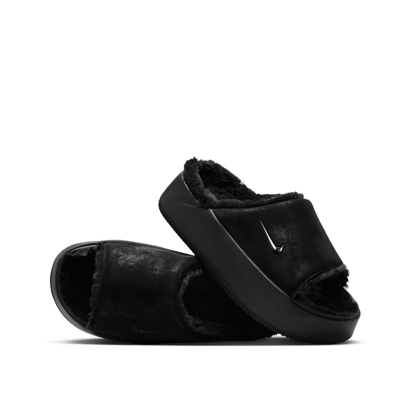 Nike Calm Elevation Fur Slides "Black" | HV8560-001