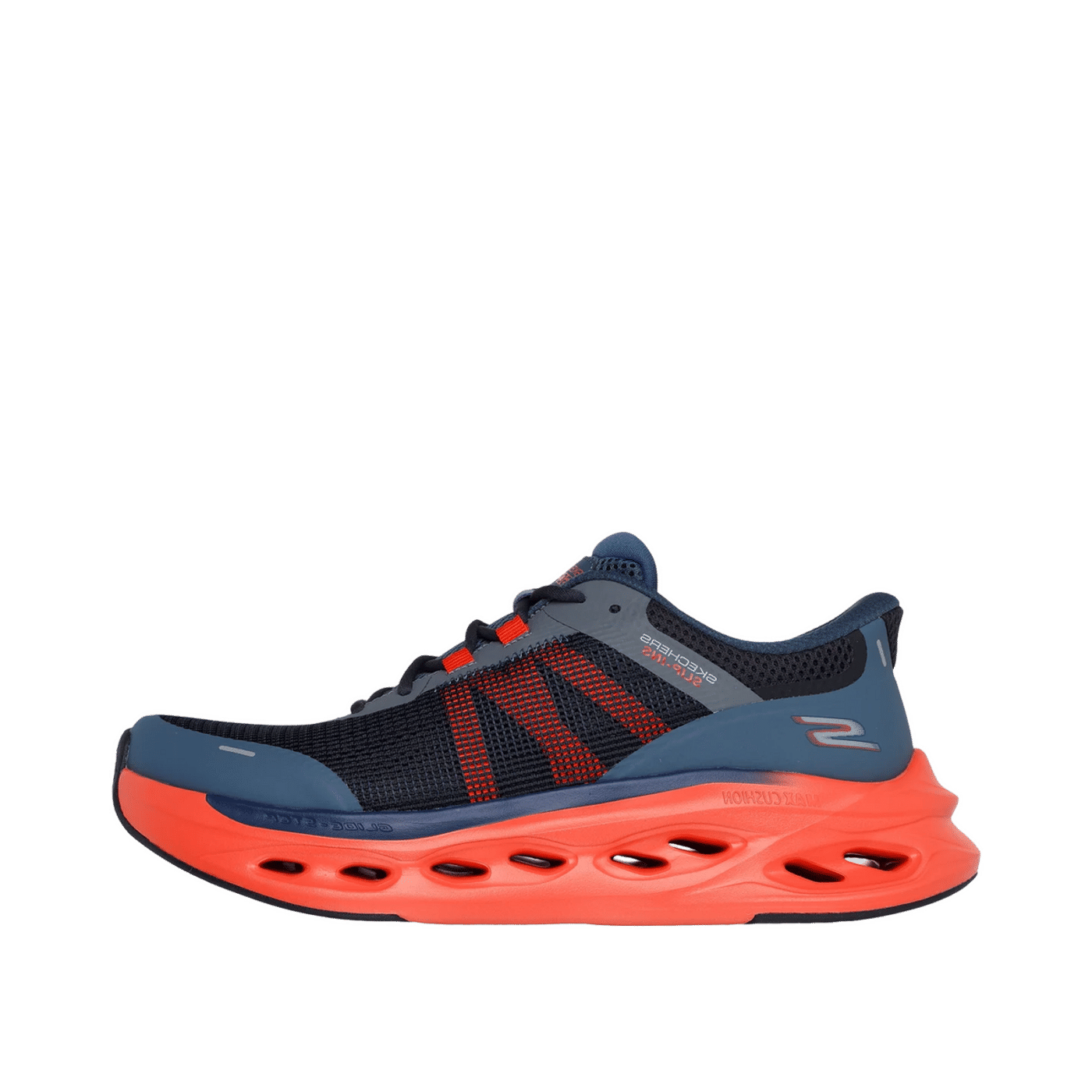 Skechers Slip-Ins Max Cushioning Glide-Step Aberdeen "Navy/Orange" | 220422NVOR