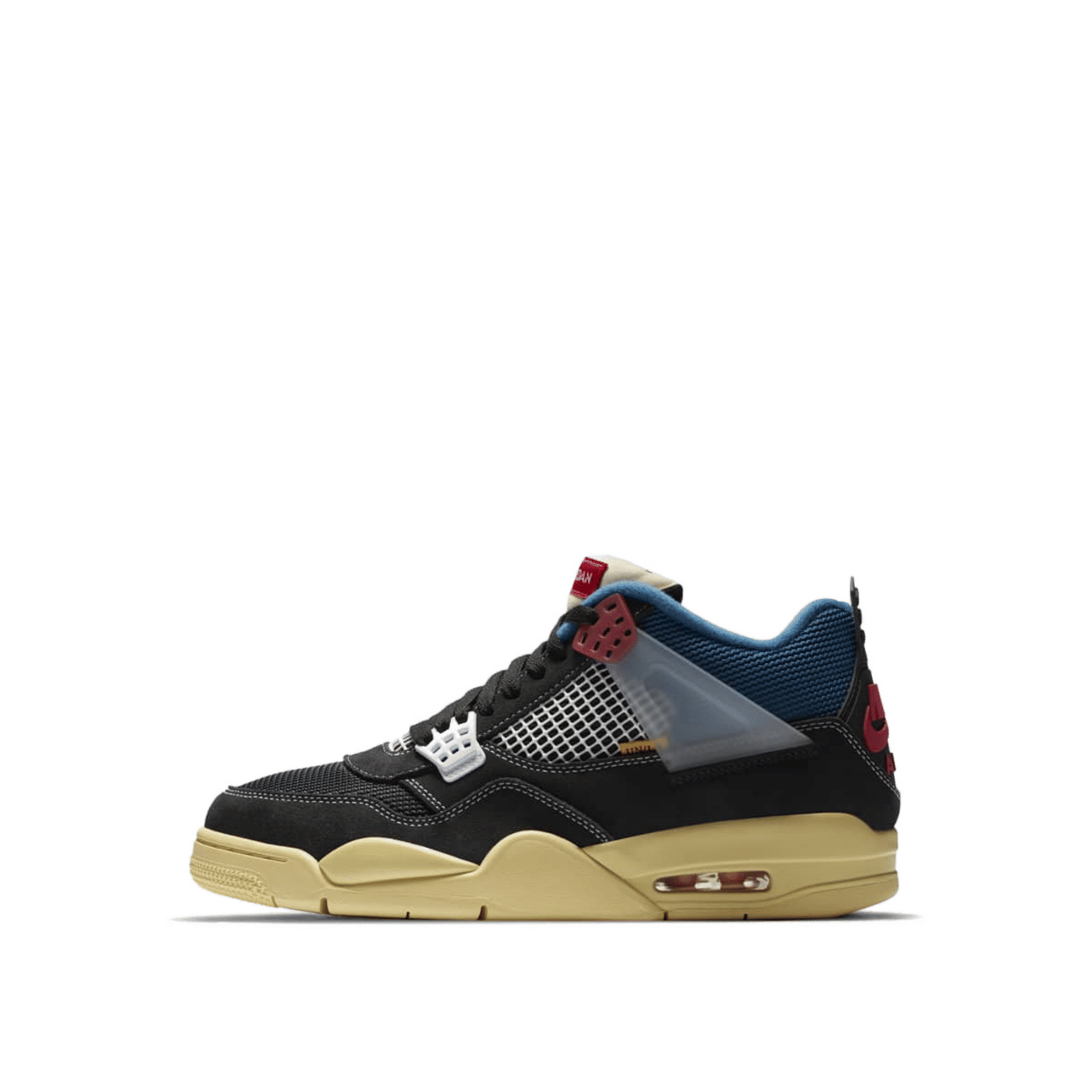 Air Jordan 4 Retro x UNION LA "Off-Noir/Brigade Blue/Dark Smoke Grey/Light Fusion Red" | DC9533-001