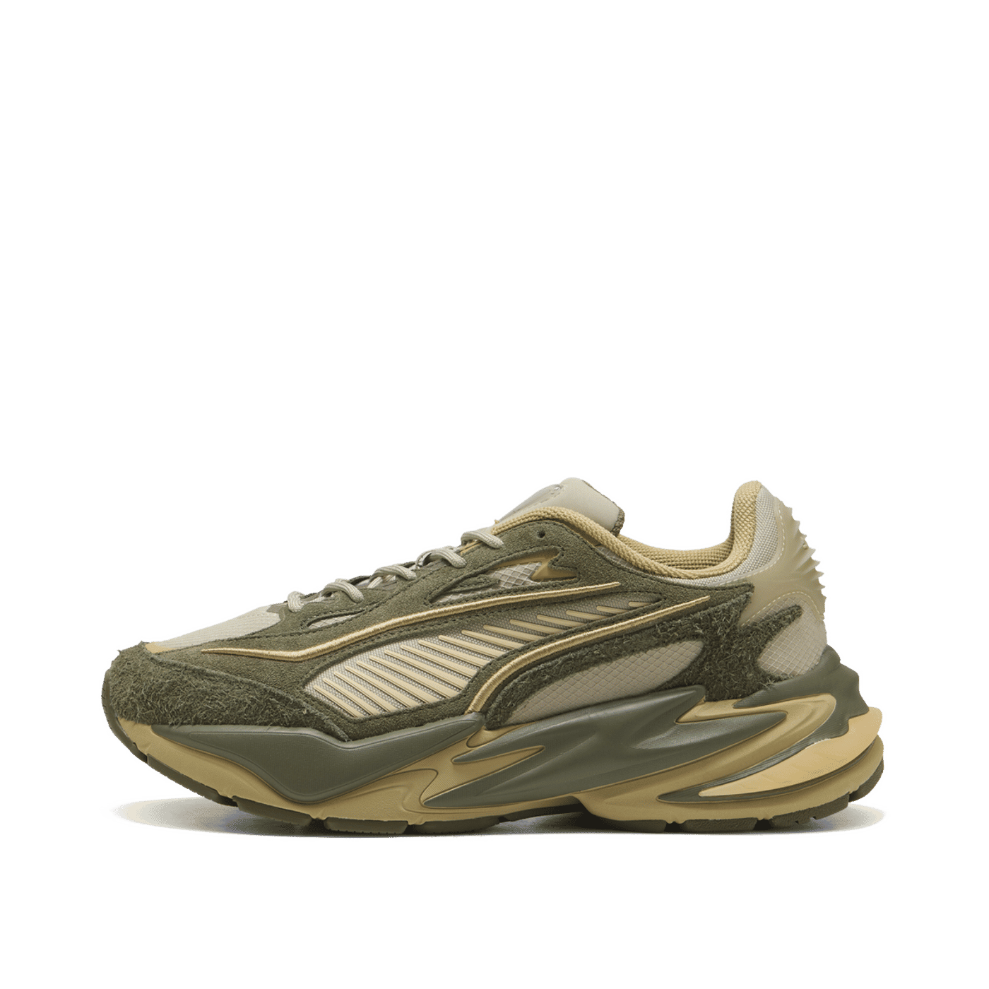 PUMA RS-Surge Hairy Suede "Pebble Gray/Loden Green" | 404327-07