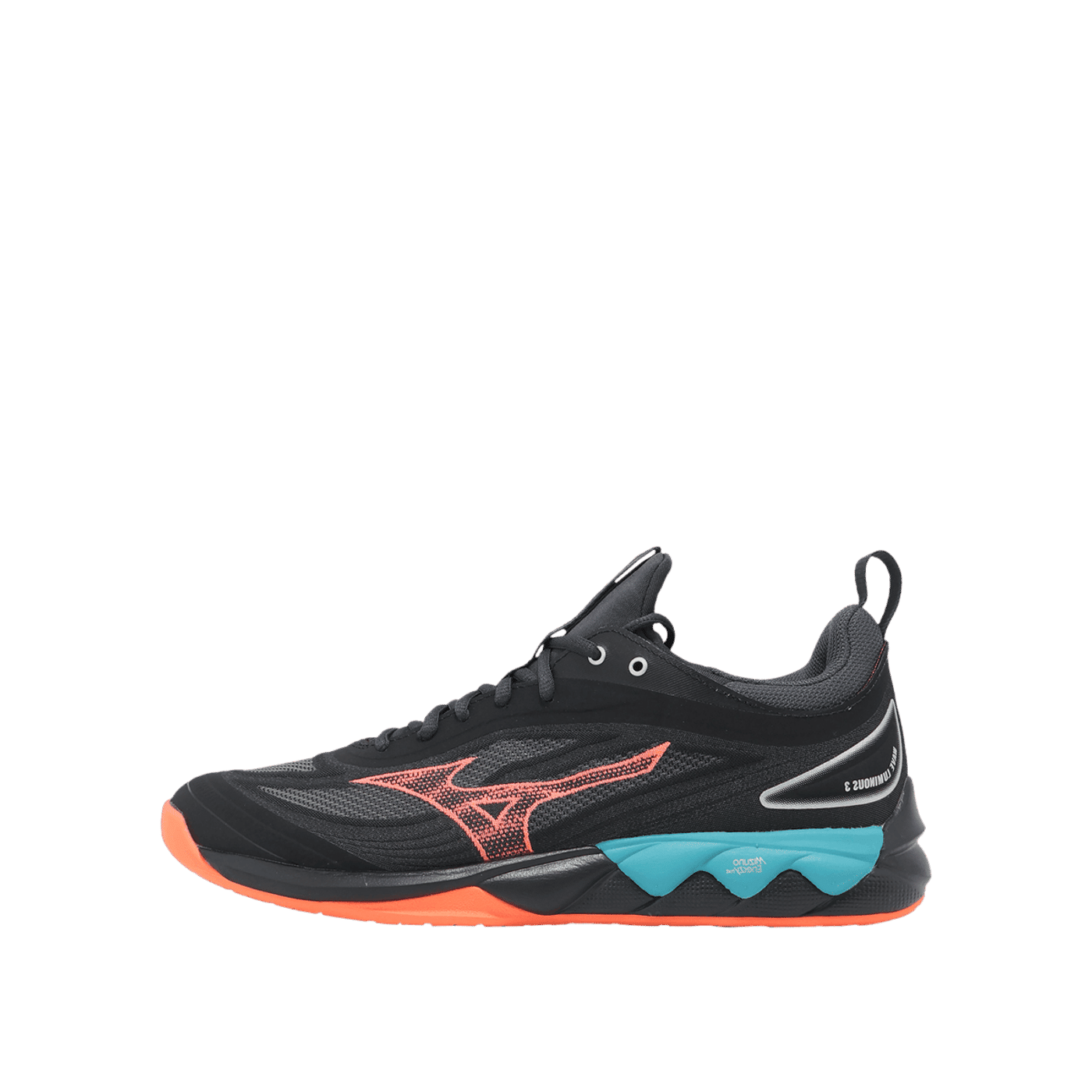 Mizuno WAVE LUMINOUS 3 "Black/Neon Flame/Peacock Blue" | V1GA242006