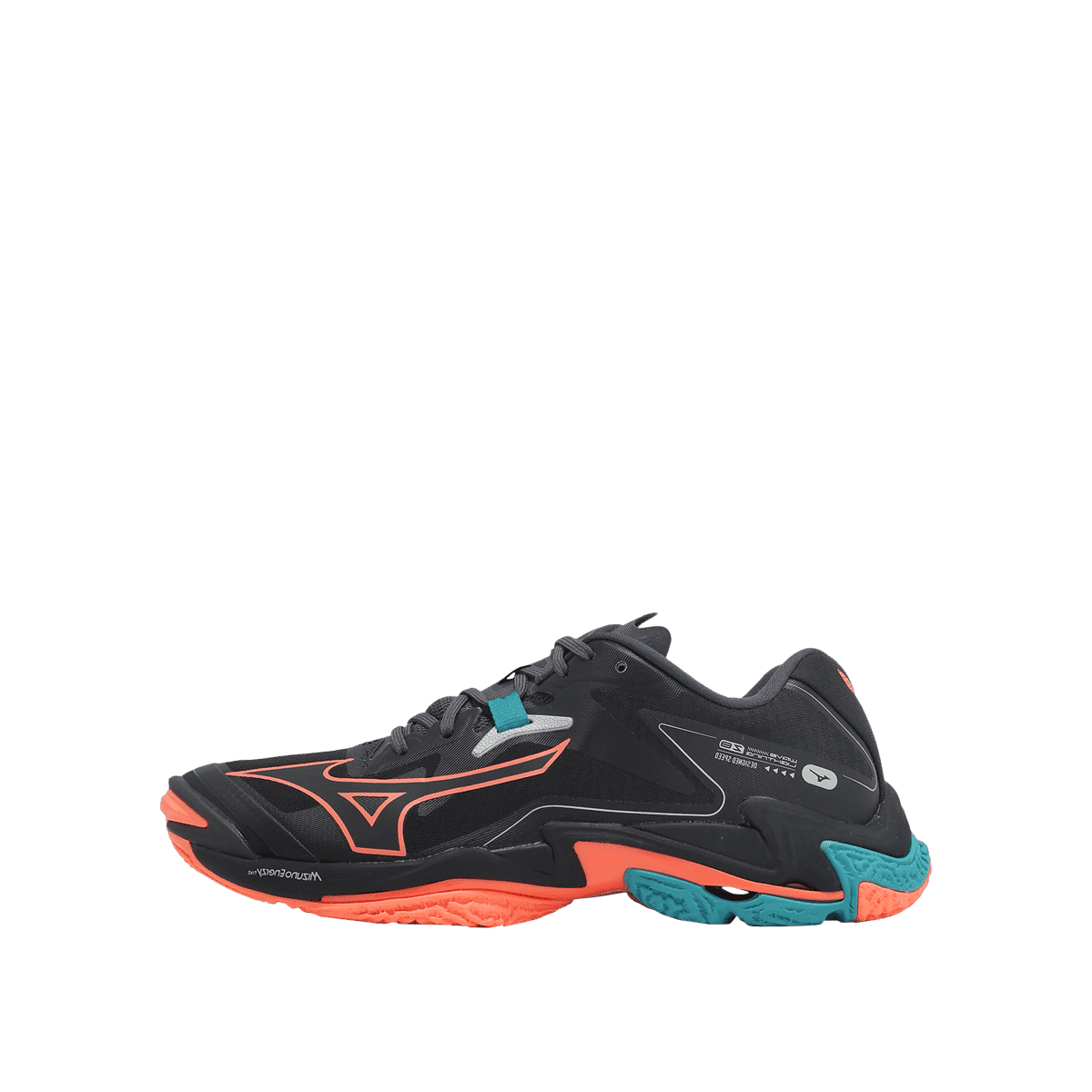 Mizuno Wave Lightning Z8 "Black/Neon Flame/Peacock Blue" | V1GA240006