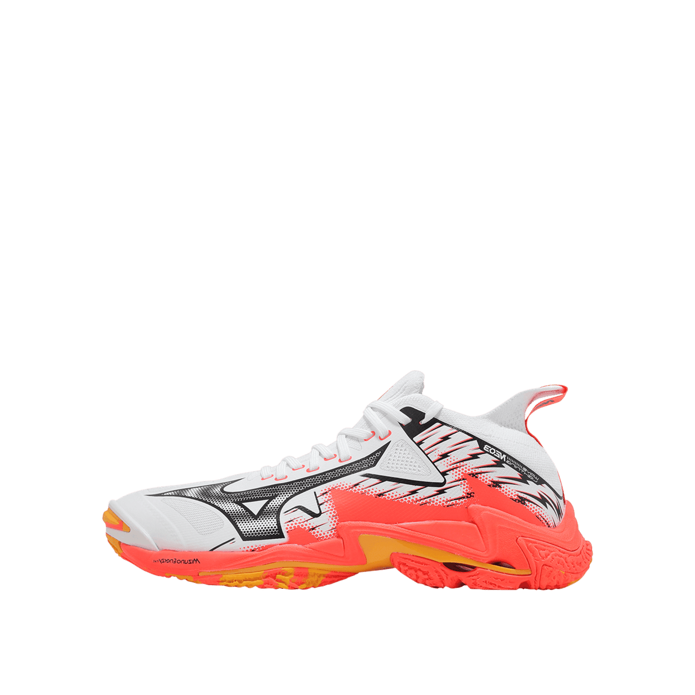Mizuno Wave Lightning Neo 3 "White/Fiery Coral/Citrus" | V1GA240298