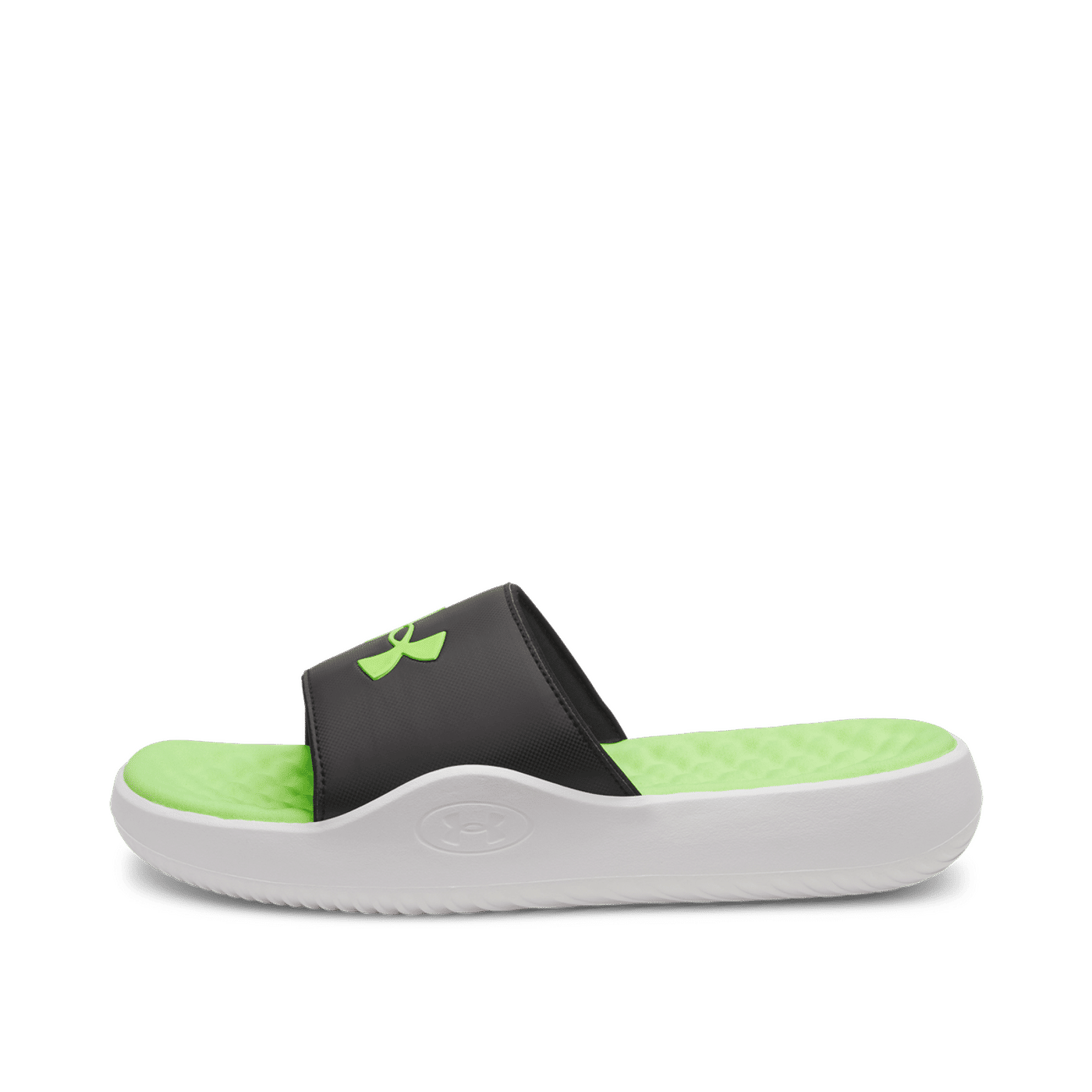 Under Armour Ignite Pro 8 Fixed Strap Slide "Black/White/Hyper Green" | 6010383003