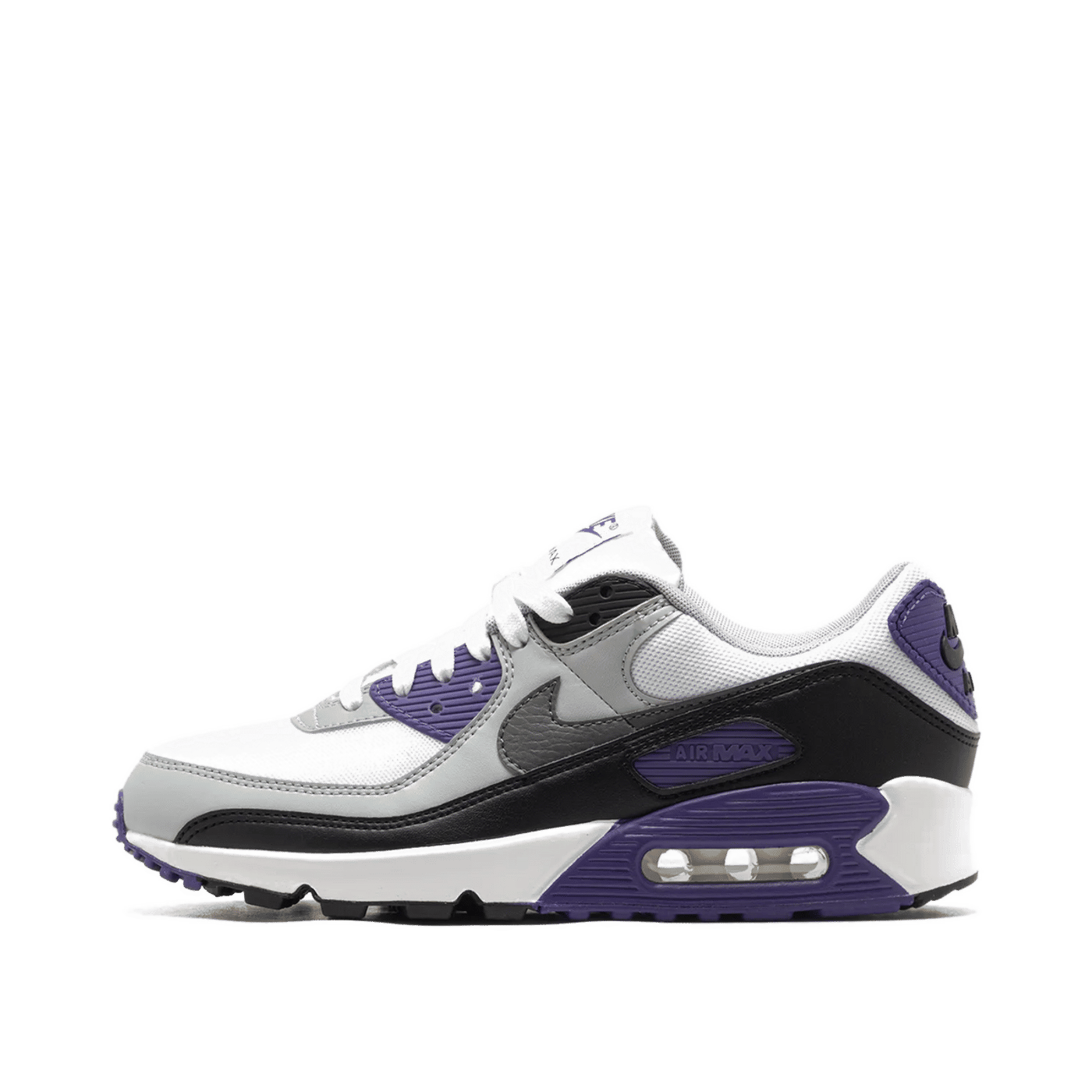 Nike WMNS Air Max 90 "White/Iron Grey-Black-Wolf Grey-Wild Grape" | DH8010-110