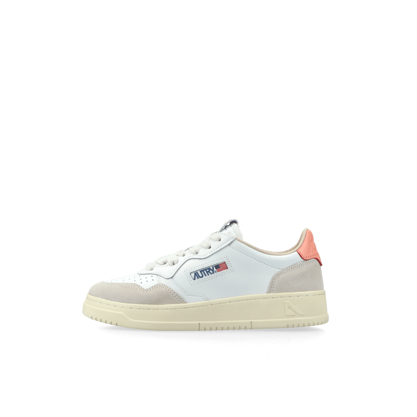 Autry Medalist Low W "Leather/Suede White/Peach" | AULWLS13