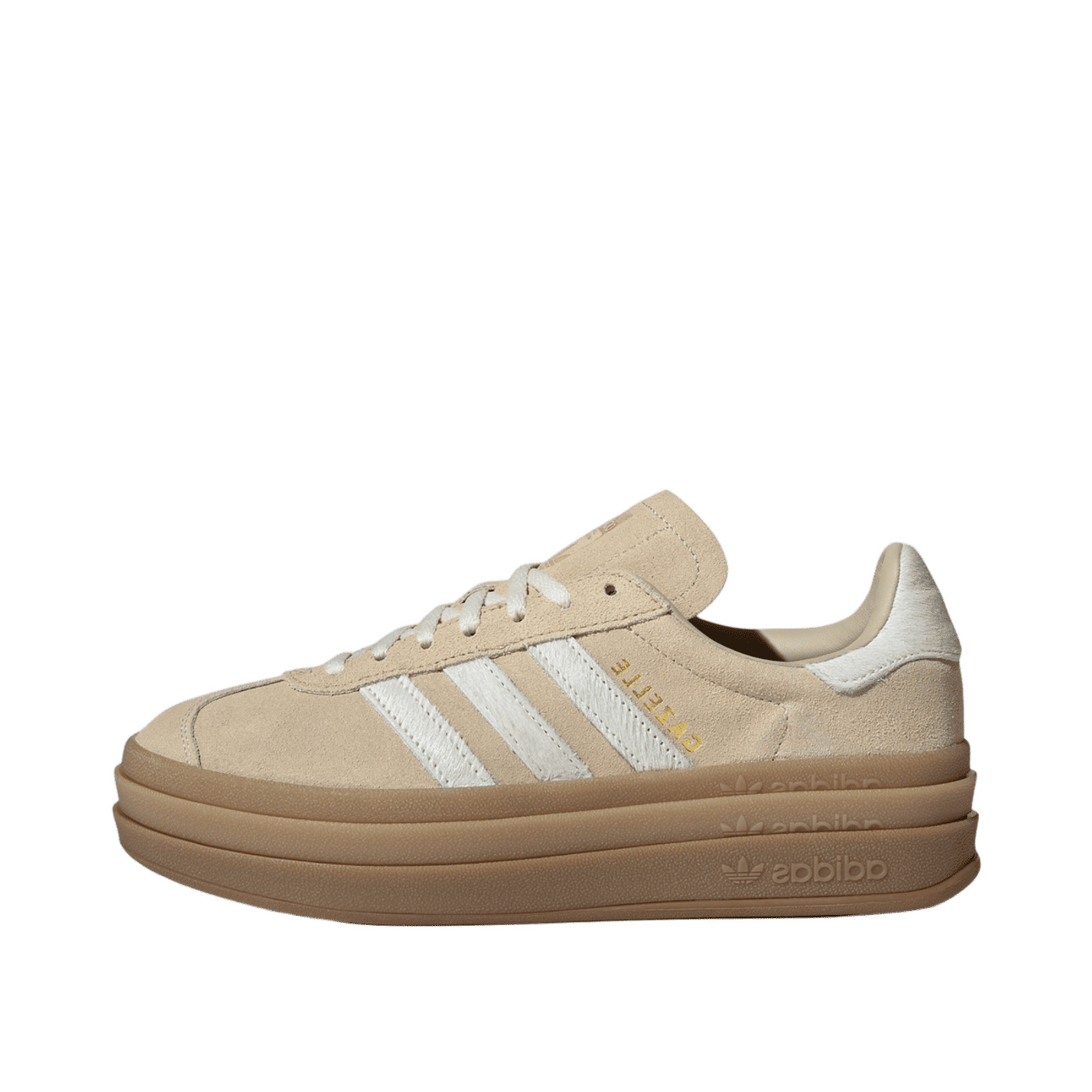 Adidas Gazelle Bold "Stone Khaki / Cream White / Gold Metallic" | IH4201