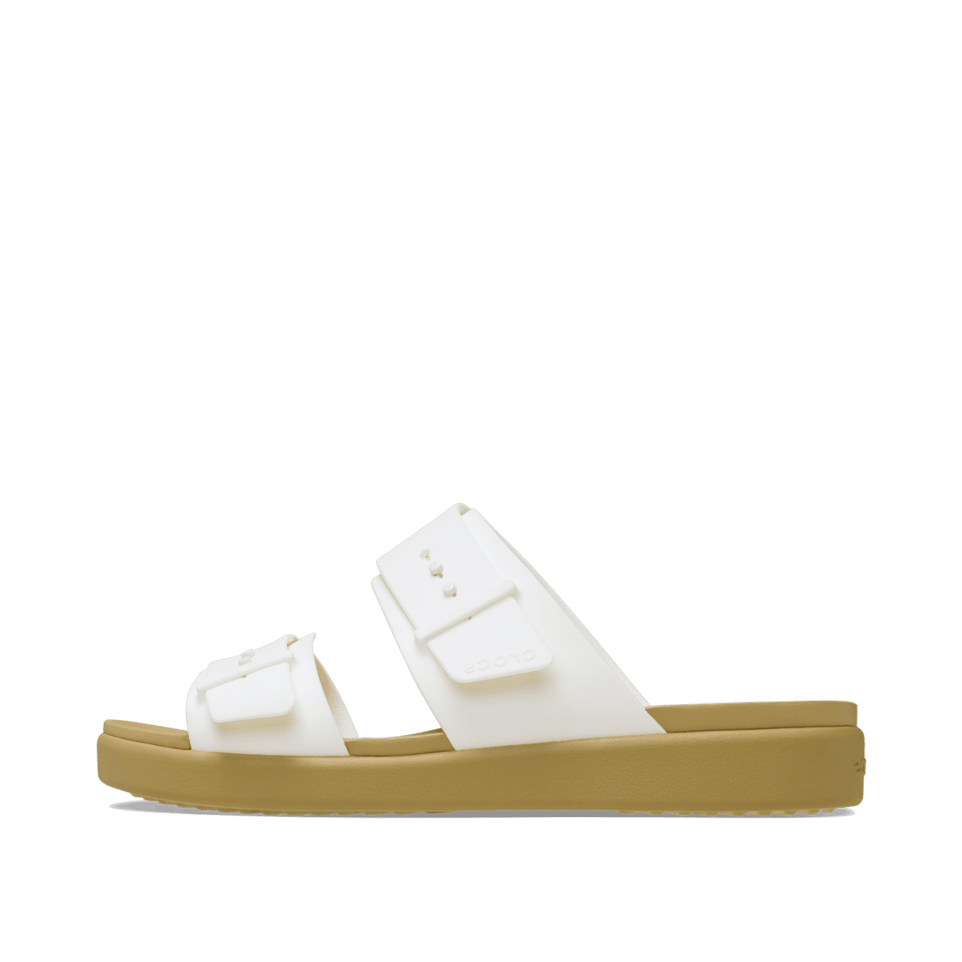 Crocs Brooklyn Buckle Low "Chalk/Tan" Sandals | 21121500O